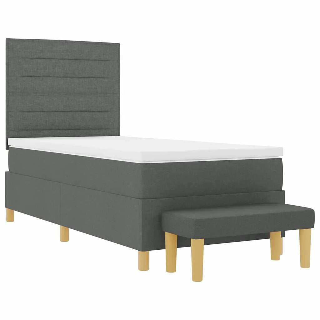 Letto a molle con materasso Grigio scuro 80 x 200 cm Tessuto