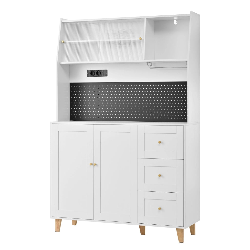Credenza Buffet con Cassetti, Portabottiglie e Ripiani ¨C MINIMAL ¨C Bianco