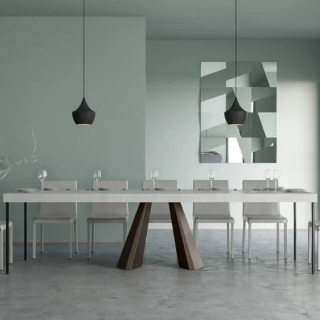 Consolle allungabile 90x40/300 cm Diamante Premium bianco frassino telaio orso