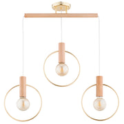 Lampada a sospensione ARISA legno chiaro oro 3xE27