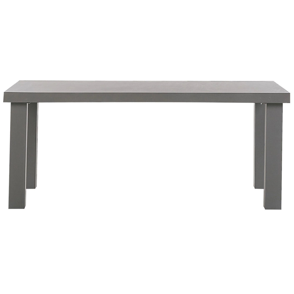 Set da pranzo da giardino Tavolo rettangolare in cemento grigio 2 panche a forma di U 4 posti resistente all'acqua