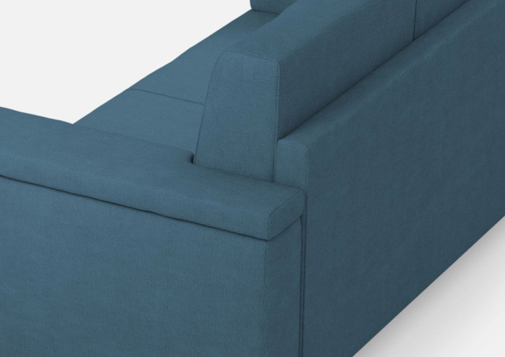 Divano Angolare 6 Posti 286x246x85 cm Marrak in Tessuto Avio