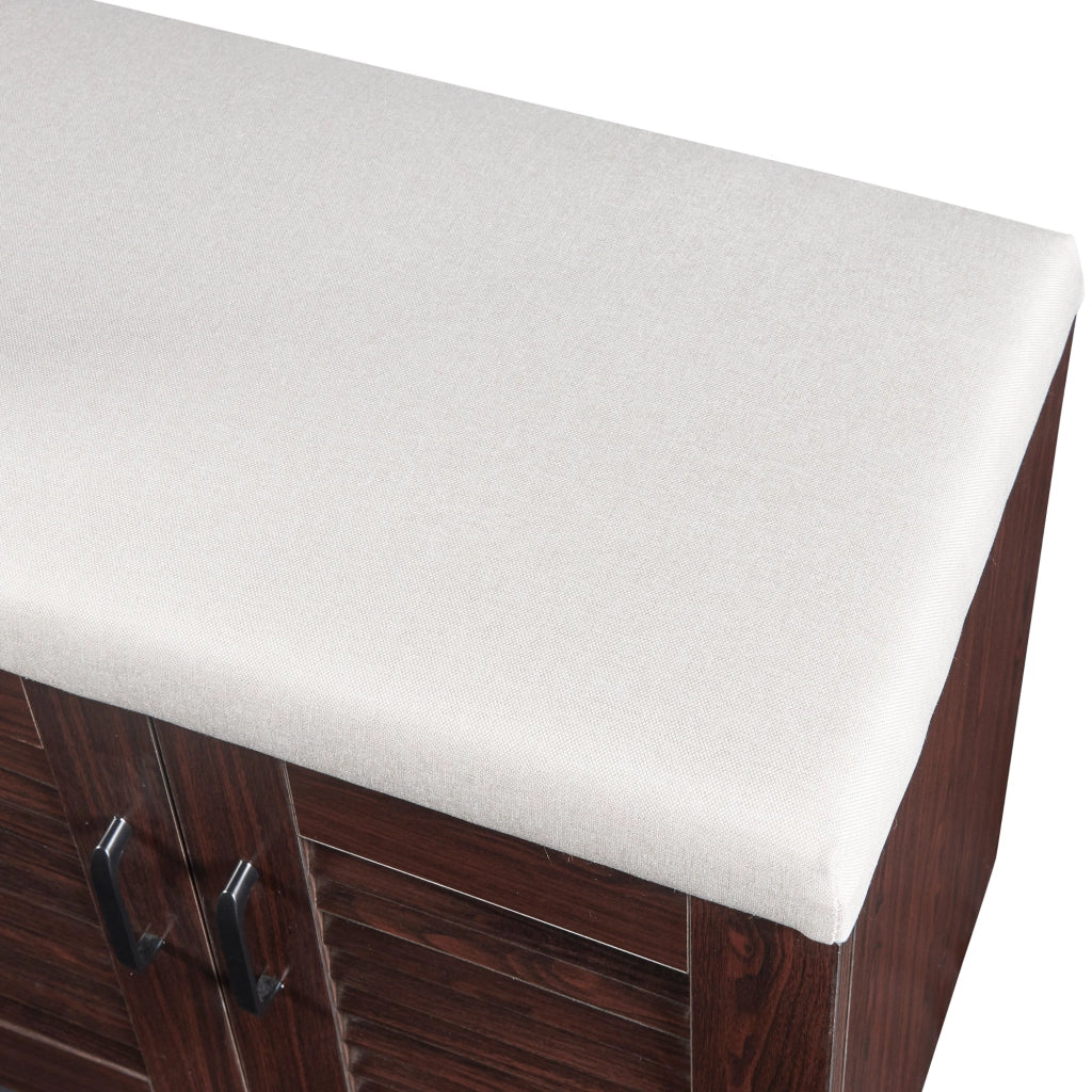 Mobiletto portascarpe Løten con panca MDF 97 x 120 x 36 cm effetto Wattengé 03_0010123