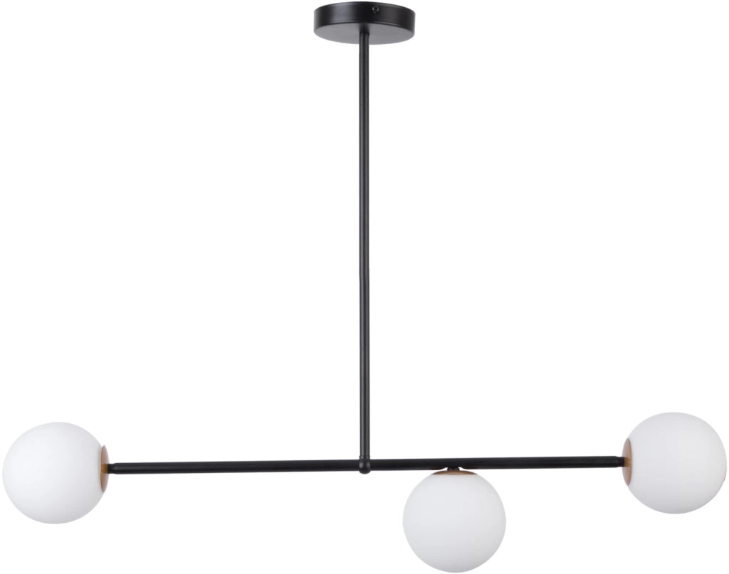 Plafoniera moderna nera 3 sfere vetro G9 12W Gama Sigma