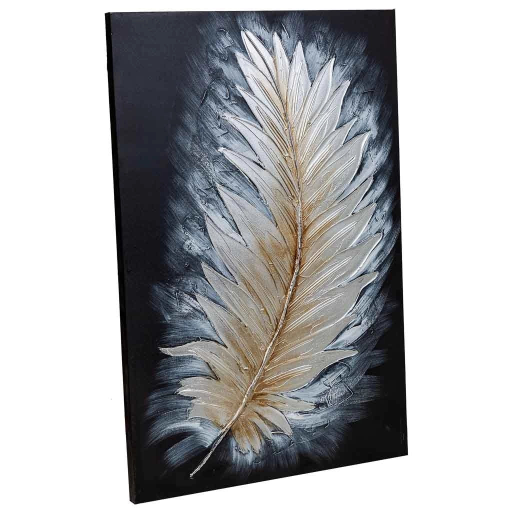Quadro dipinto a mano con rilievo nero 60x90x3h