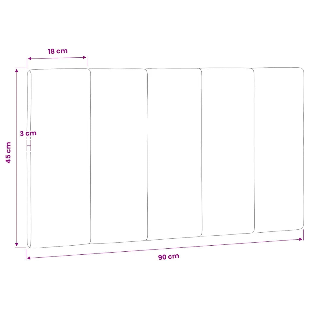 Cuscino Testiera Hanko Grigio Scuro 90 cm in Velluto CFW2617412