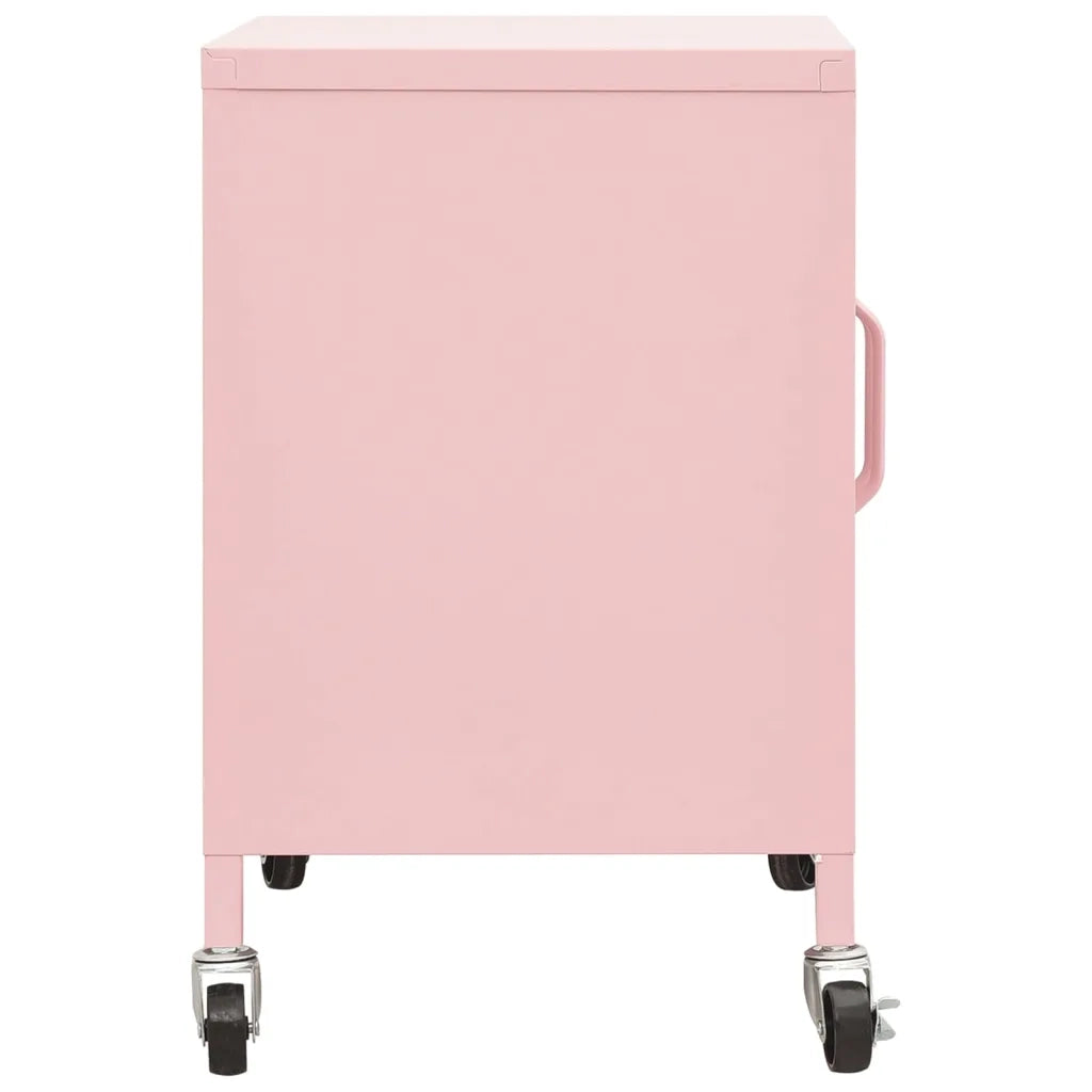 Mobile contenitore con ripiano regolabile facile da spostare 60 x 35 x 56 cm acciaio rosa 02_0046898
