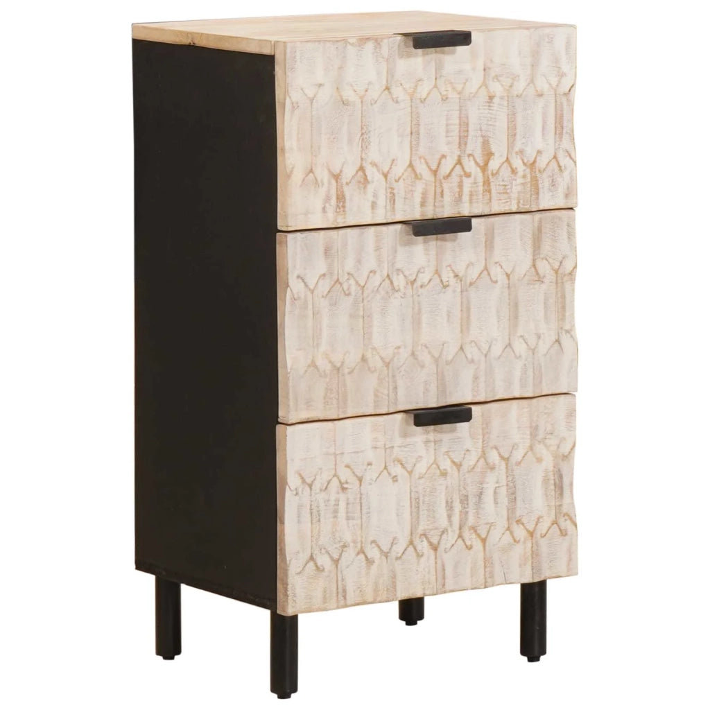 Credenza con cassetto Finitura Bianco Lavato 40 x 33 x 75 cm