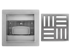 Scarico Lineare Rea Cross Nickel Brush 12x12