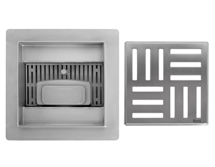 Scarico Lineare Rea Cross Nickel Brush 12x12