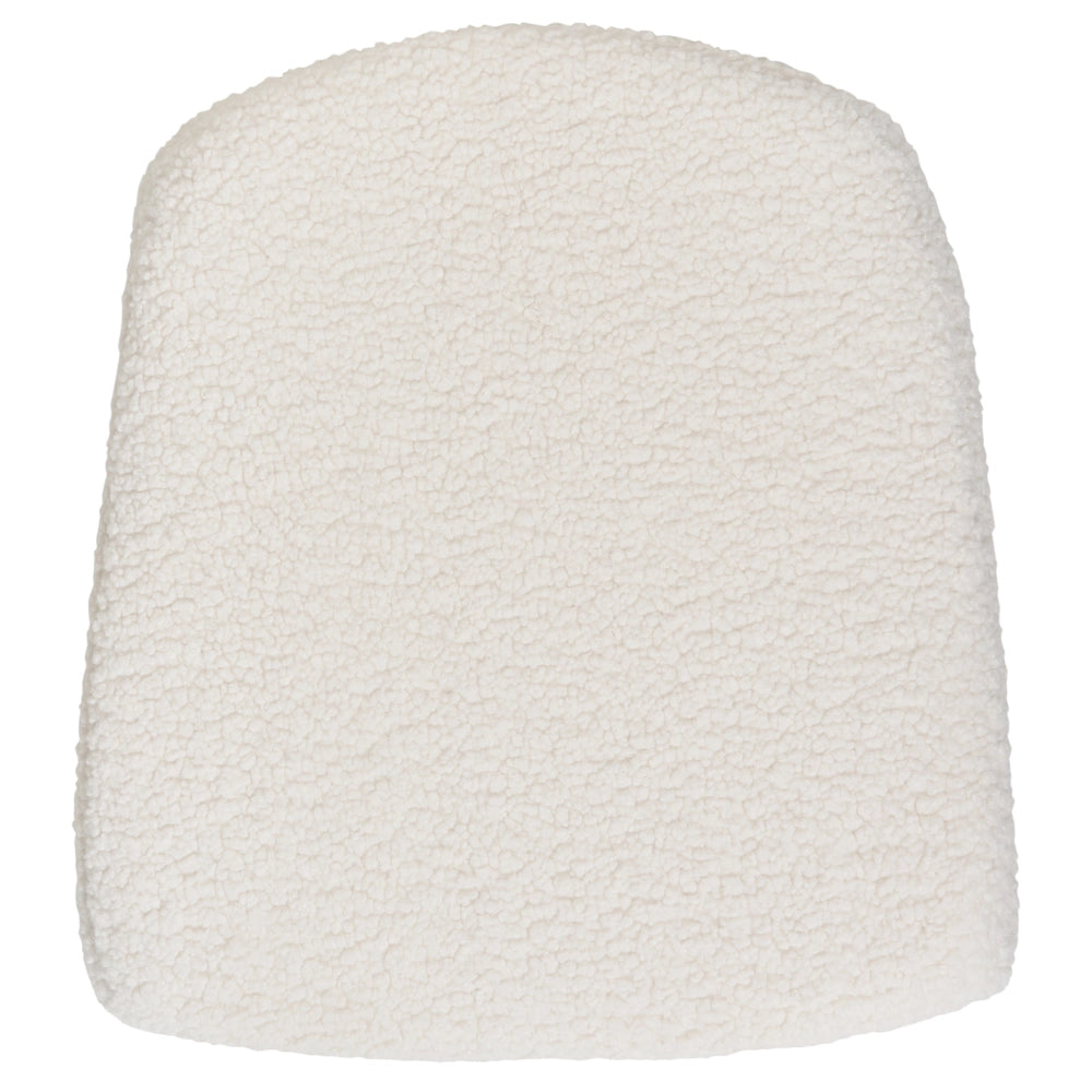 Sedia a dondolo in boucle con rivestimento in metallo dorato con braccioli Soggiorno Bianco sporco