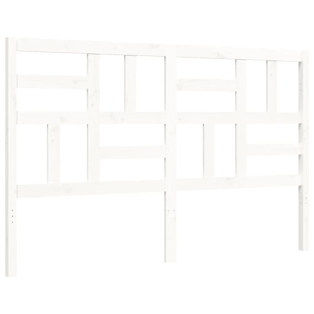 Giroletto con Testiera-Struttura Letto con testiera Bianco 160x200 cm Legno Massello 736043