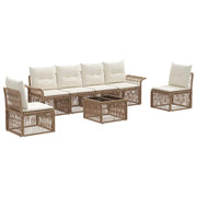 Set Divano da Giardino 7 pcs Beige polyrattan 3434796