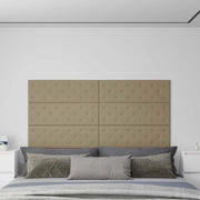 Testiera da Parete 12 pcs Cappuccino 90 x 30 cm Pelle Sintetica 42046522