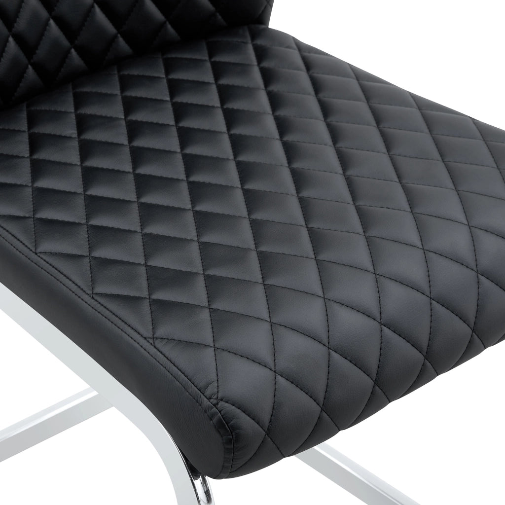 Set 2 Sedie da Pranzo con Schienale Alto ¨C MINIMAL ¨C Nero, Struttura in Metallo