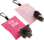 Dispensatore di sacchetti per deiezioni cani portatile con clip metallico per passeggiate, rosso e rosa