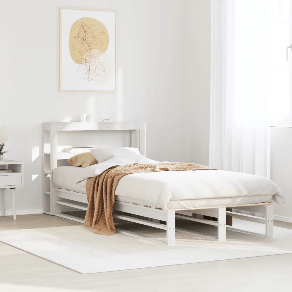 Letto senza Materasso Bianco 90x200 cm Legno Massello di Pino 3306487