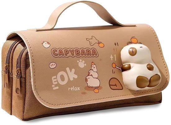 Etui per Borsa Grande Capacità - Capybara Kawaii - Organizzatore per Ragazze/Ragazzi - Tasca per Trucco - Progetto Unico