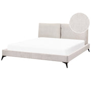 Letto imbottito moderno in velluto a coste beige 180 x 200 cm moderno elegante