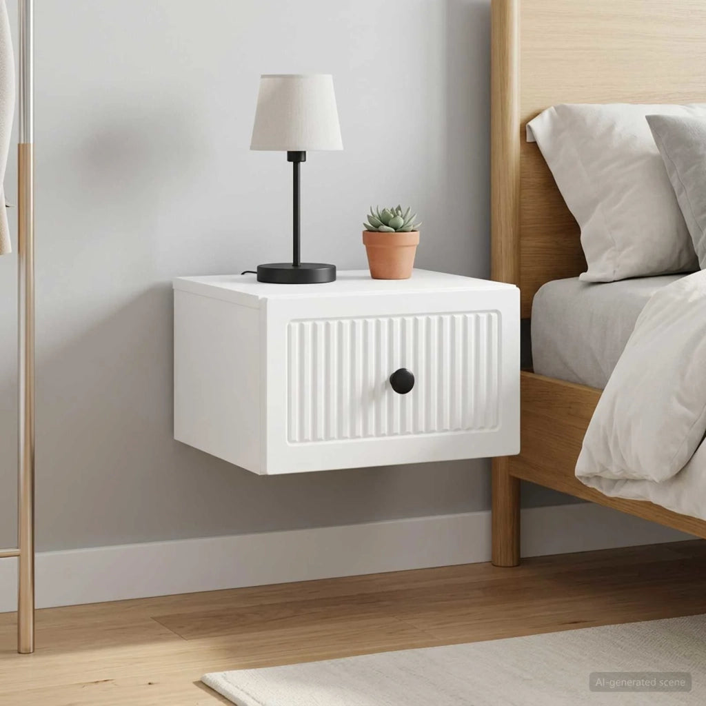 Mobiletto da notte a muro 2 pcs Bianco 33 x 34,5 x 20 cm 897916