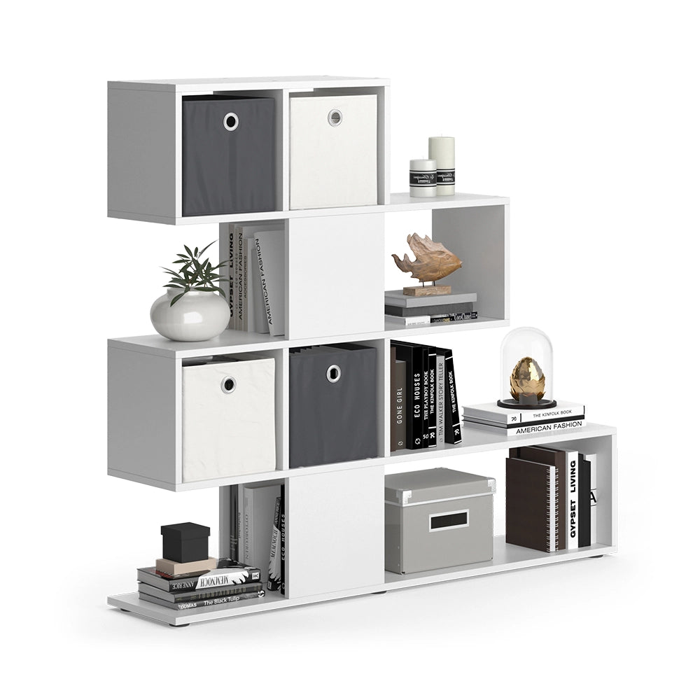 Vicco Divisorio per ambienti Bianco 124.4 x 113 cm con 4 scatole pieghevoli