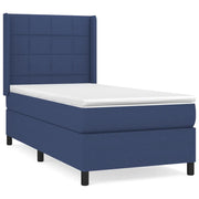 Letto singolo | Letto per adulti | Giroletto a Molle con Materasso Blu 80x200 cm inTessuto