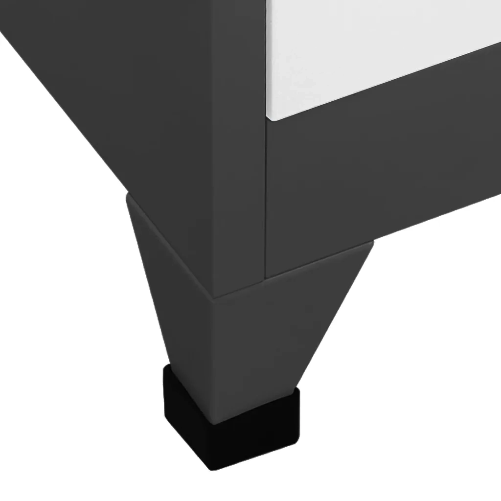 Armadietto contenitore moderno per ufficio 90 x 45 x 180 cm con ante chiudibili a chiave in acciaio antracite 02_0047020