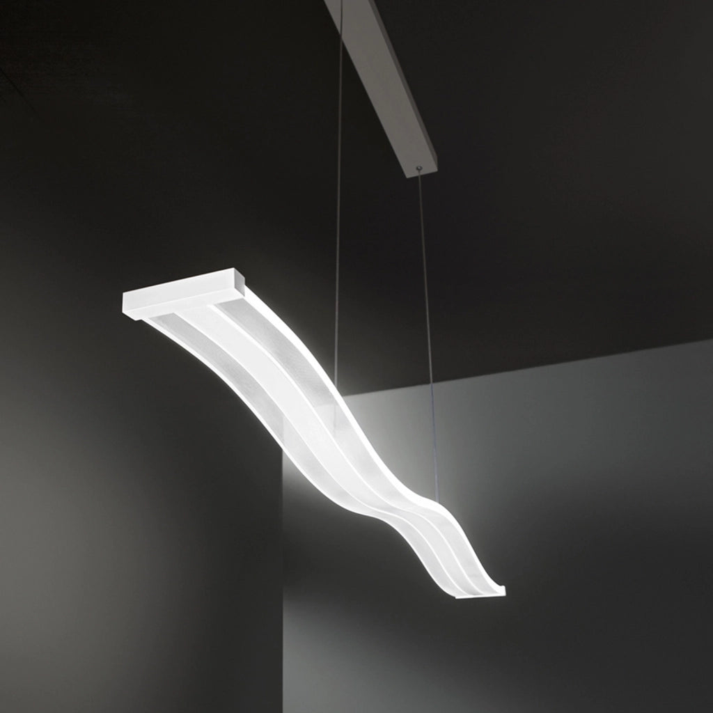 Sospensione Moderna Tape Metallo Bianco Led 48W Dimmerabile Ip20