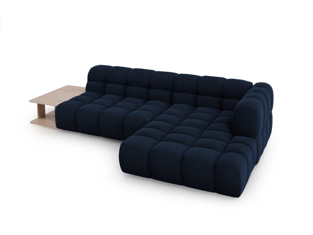 Cosmopolitan Design - Divano angolare modulare destro "Sky" 4 posti in velluto blu reale 