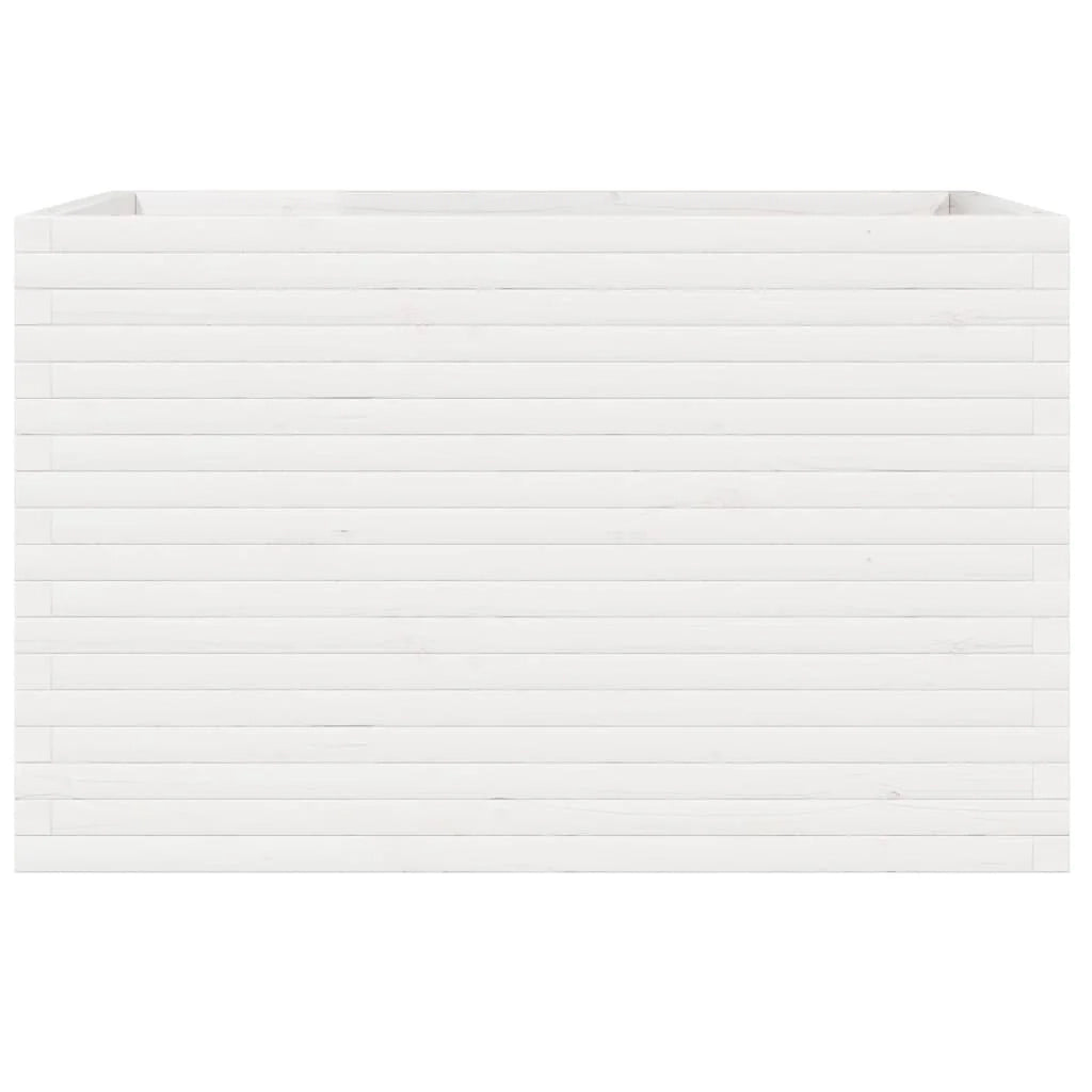 Fioriera rialzata per piante fiori patio giardino 110 x 60 x 68,5 cm legno di pino massiccio bianco 02_0037382