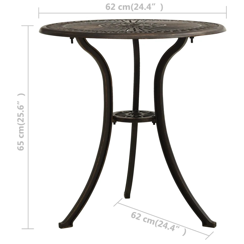 Set da Bistrot 3 pz | Set Salotto da Giardino in Alluminio Pressofuso Bronzo