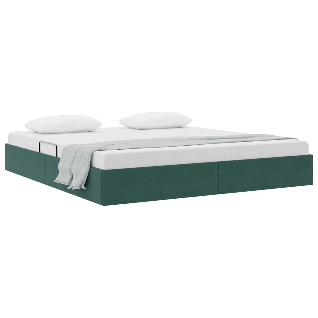 Letto ottomano Verde Scuro 180 x 200 cm Velluto 3442901