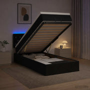Letto Ottomano con Materasso e LED Nero 90 x 200 cm Velluto 3457043