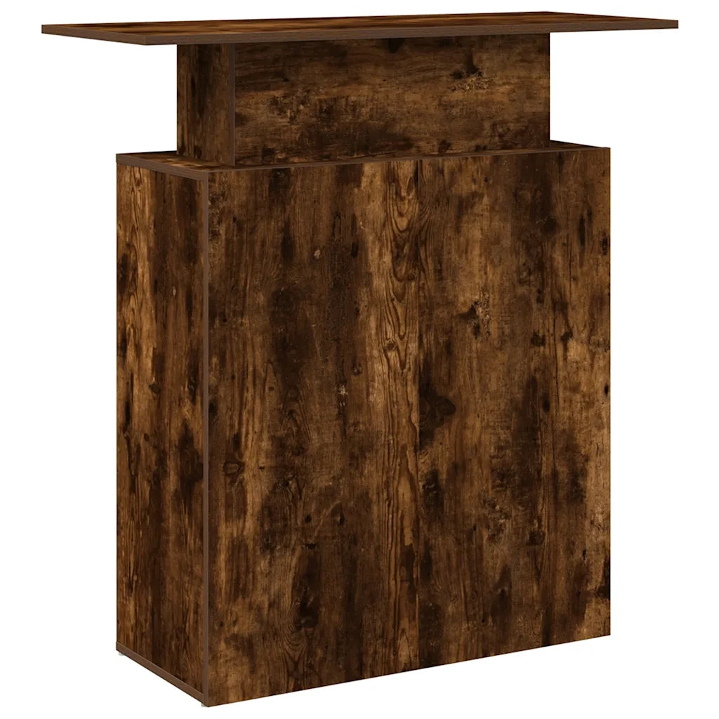 Banco Reception | Scrivania | Tavolo da Ufficio Rovere Fumo 100x40x104 cm in Legno Multistrato