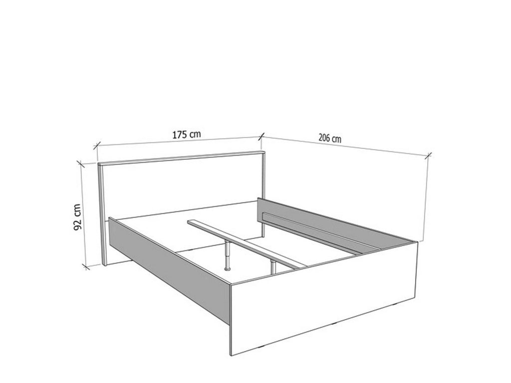 Letto Matrimoniale Gamalero, Letto Matrimoniale Dimensione Materasso 160x200 cm, Marrone Rovere Nodi