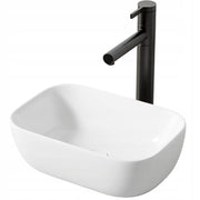 Lavabo da appoggio in ceramica bianco ovale lucido 37 x 25,5 cm