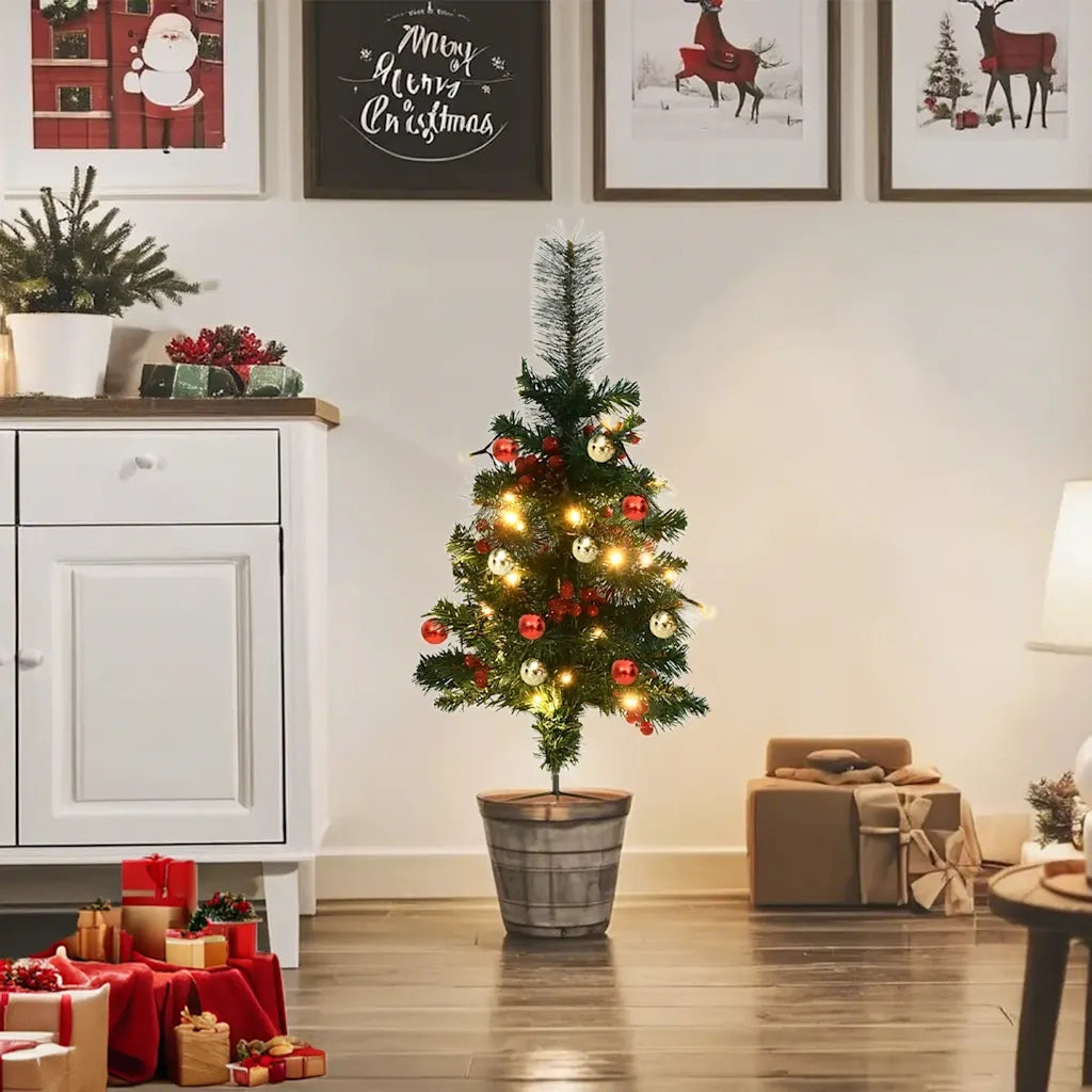 Alberi di Natale Artificiali per Viali 2 pz con LED 76 cm
