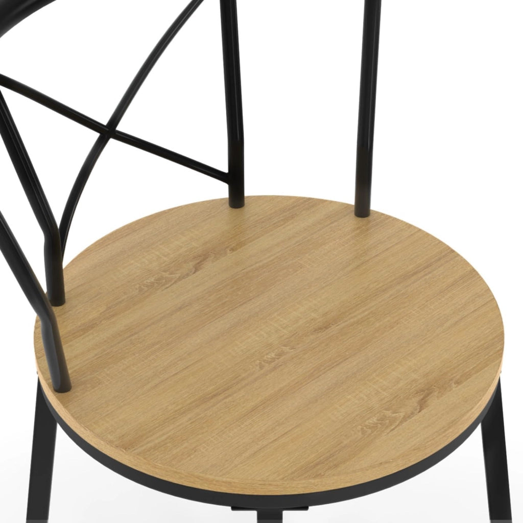 Set di 4 sgabelli da bar bistrot DETROIT con schienale arrotondato dal design industriale