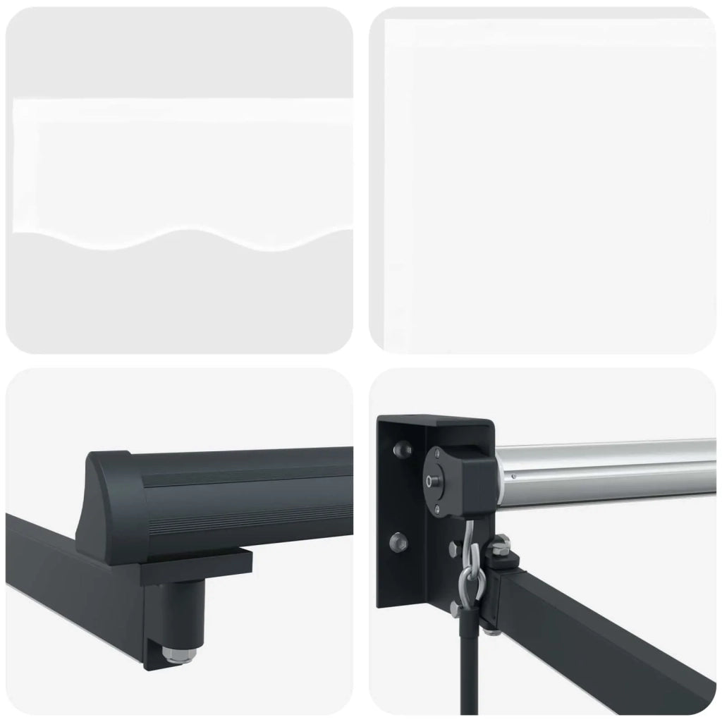 Tenda retrattile manuale con LED Bianco e Antracite 3,5 x 2 m