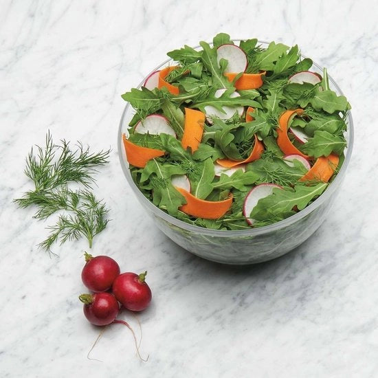Mini Spinnatrice per Insalate 4.0, trasparente, piccola - capacità 2,7 L, 1,9 L mandorla