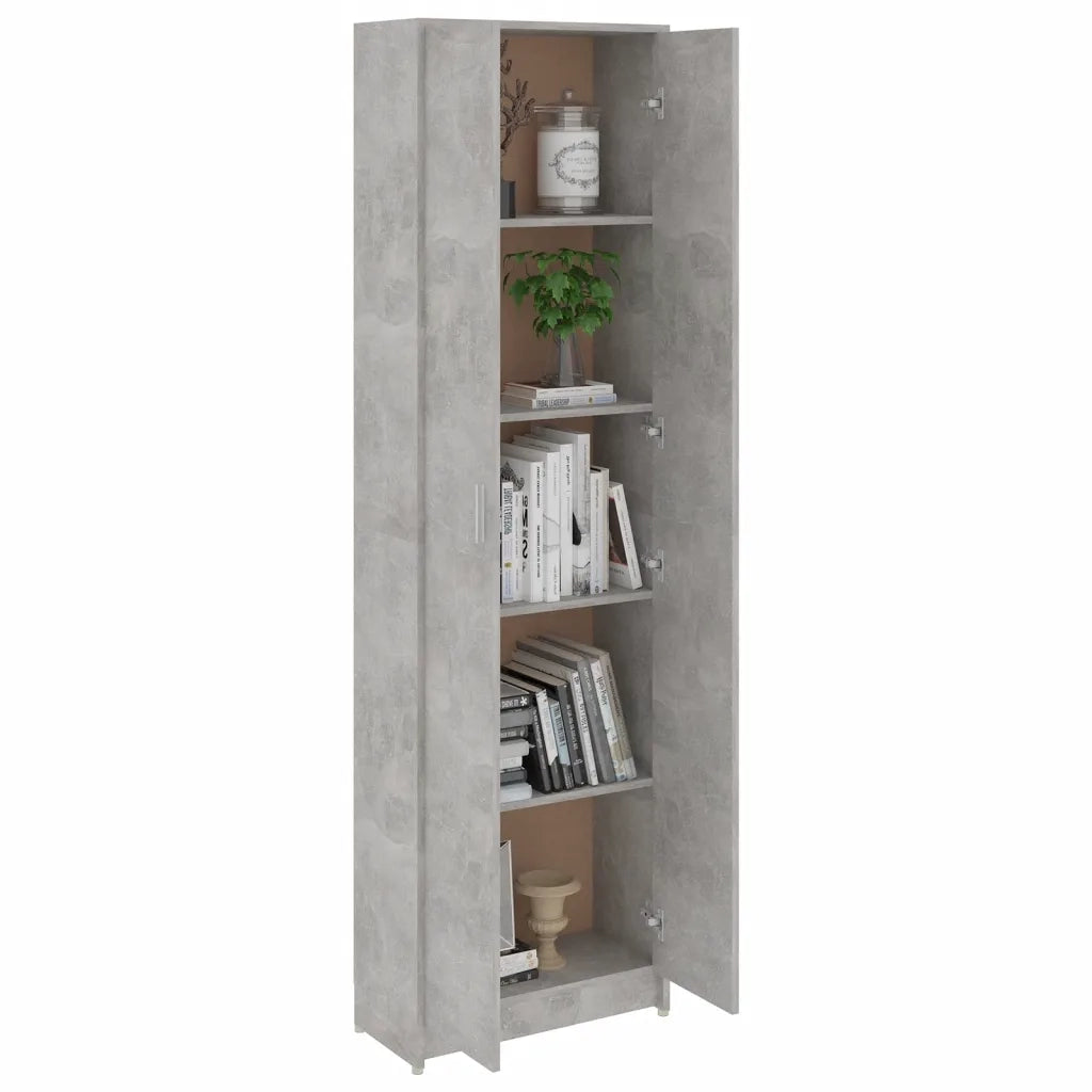 Armadio Corridoio Grigio Cemento 55x25x189 cm Legno Multistrato 802853