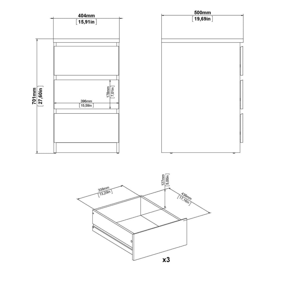 Cassettiera Accudino, Settimino multiuso, Comò camera da letto, Mobile con cassetti, 50x40 h70 cm, Rovere