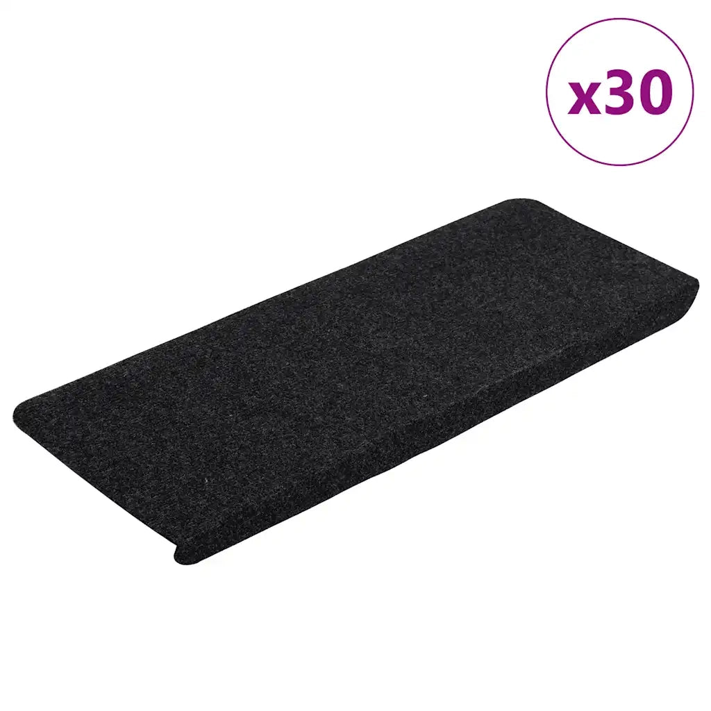 Tappetini Autoadesivi per Scale 30 pz Neri 65x24,5x3,5 cm 3365908