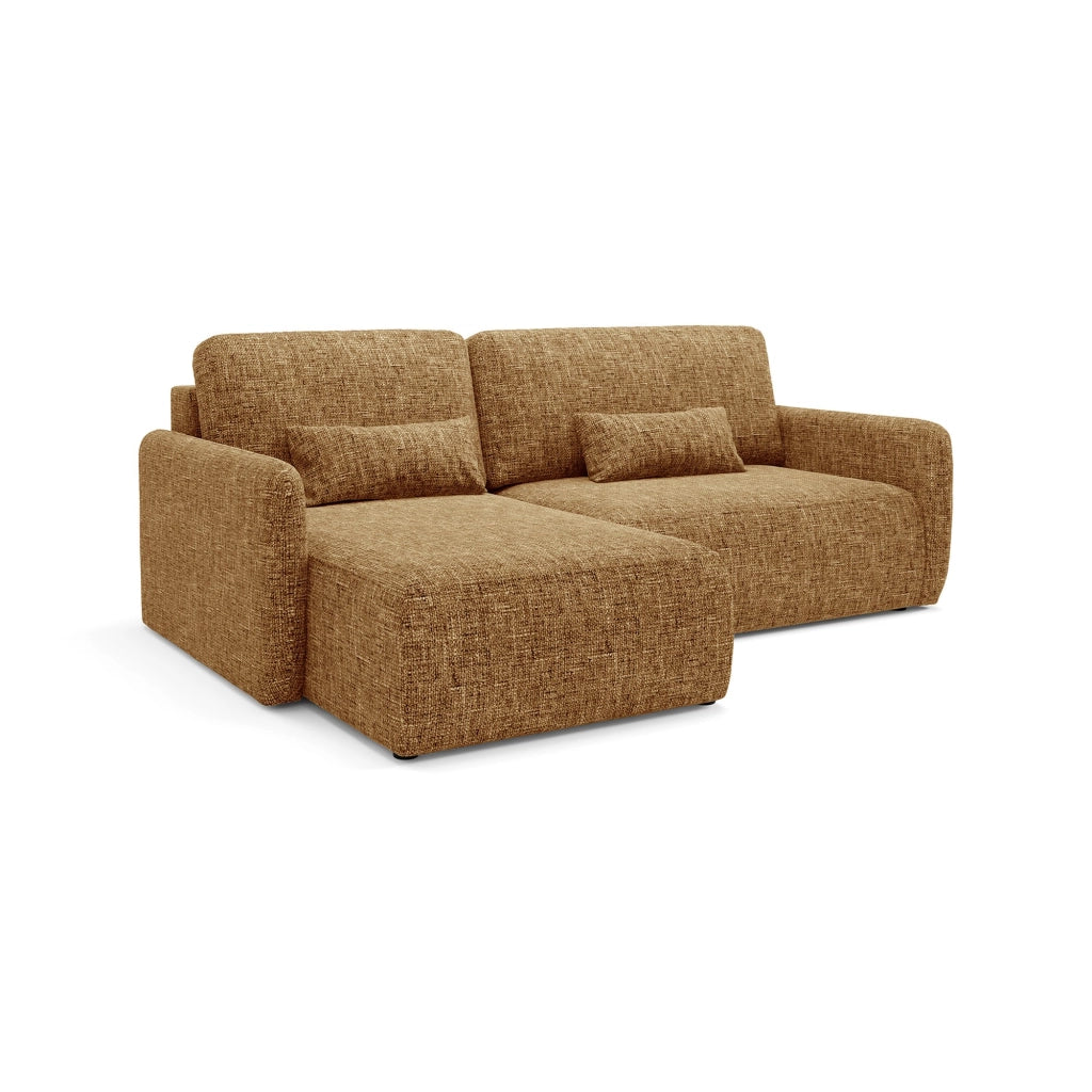 Pagno, Divano Letto con Penisola Contenitore, 207x148 cm Giallo Senape