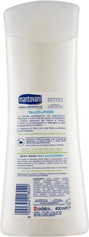 MANTOVANI BAGNODOCCIA NEUTRO 400 ML TALCO E FIORI EXTRADELICATO