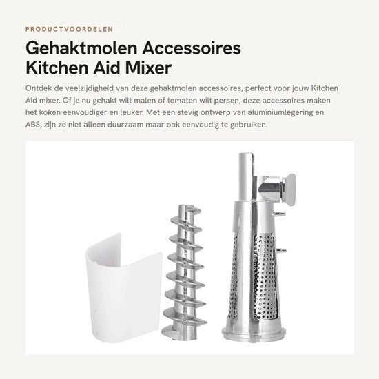 Accessori per macchina per la preparazione di carne - Tomatiera - Fustella a spirale - Bloccatore del mixer - Filtro in lega di alluminio - Asta a spirale 16,3 x 5,8 cm - Accessori da cucina
