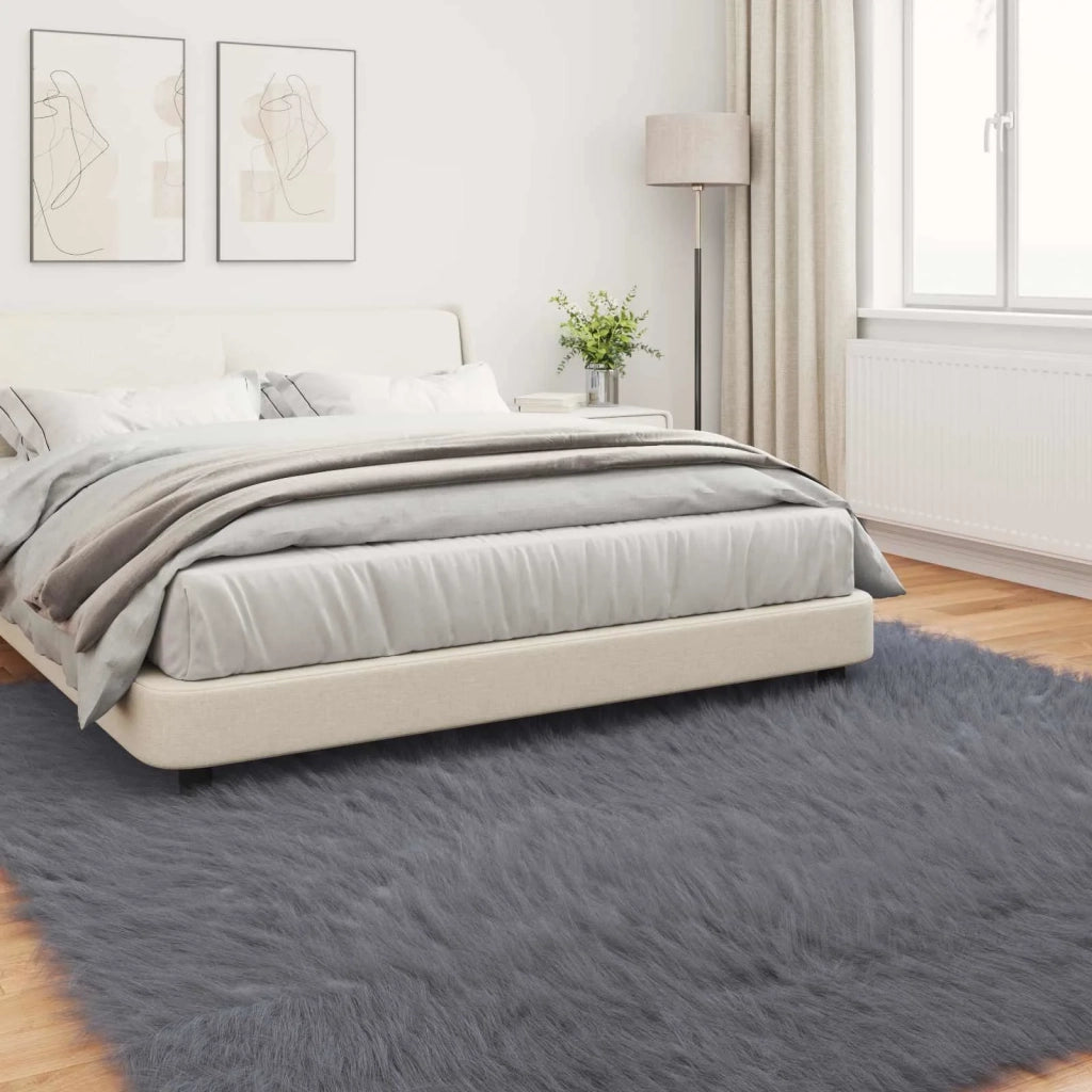 Tappeto in finta TAFALLA Antracite 240 x 240 cm Poliestere 42021600