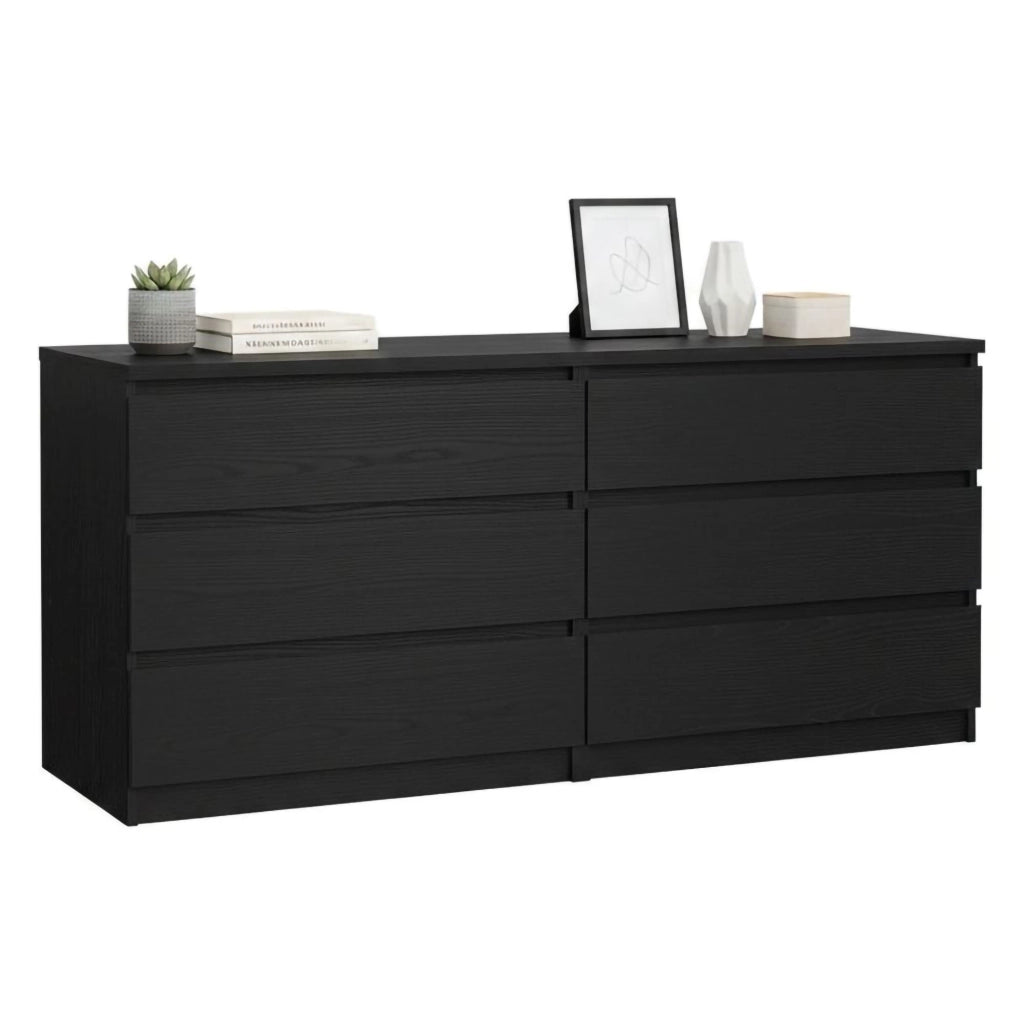Credenza Joyce, Buffet da soggiorno, Madia da salotto, Dispensa da cucina, 154x50 h68 cm, Nero