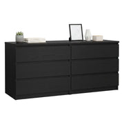 Credenza Joyce, Buffet da soggiorno, Madia da salotto, Dispensa da cucina, 154x50 h68 cm, Nero