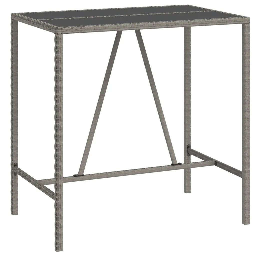 Set Bar da Giardino 5 pz con Cuscini in Polyrattan Grigio 3187644